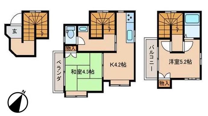 オレスコート板宿II(2K/2階)の間取り写真