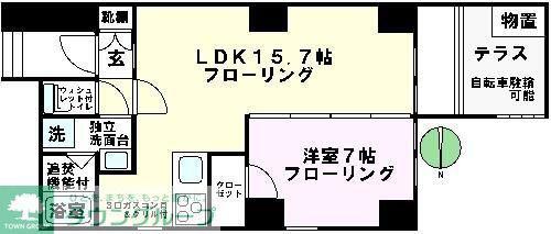 ラハイナ・ハナ(1LDK/1階)の間取り写真