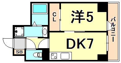 グランアクシス(1DK/3階)の間取り写真