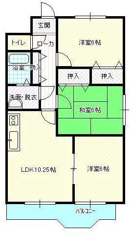 サンライズマンション鈴川(3LDK/3階)の間取り写真