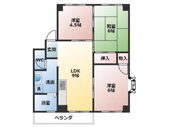 メゾン大忠(3LDK/2階)の間取り写真