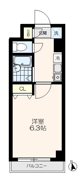 BELART(1K/2階)の間取り写真