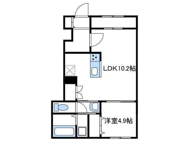 ルミエール(1LDK/1階)の間取り写真