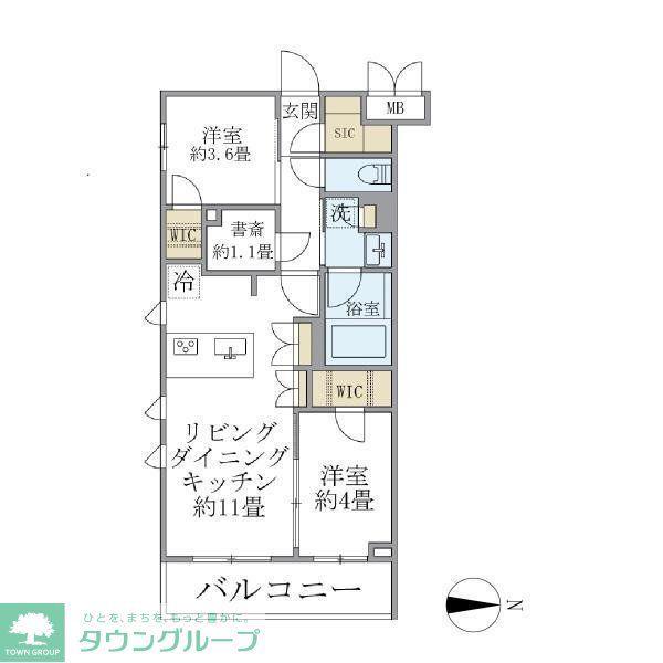 LA PERLA JIYUGAOKAII(2LDK/2階)の間取り写真