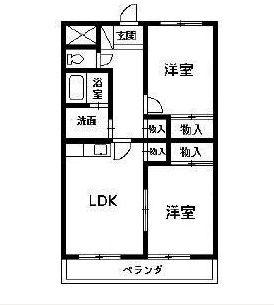 ユヴェントス(2LDK/3階)の間取り写真