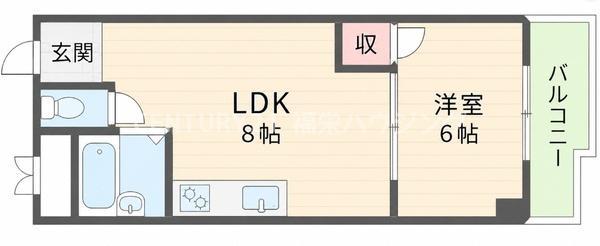 パークリッジ現代(1LDK/6階)の間取り写真