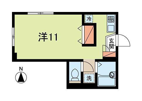 BLUE FORT(ワンルーム/1階)の間取り写真