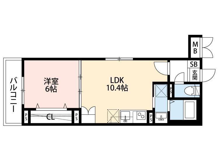 ANGE FLEUR(1LDK/2階)の間取り写真