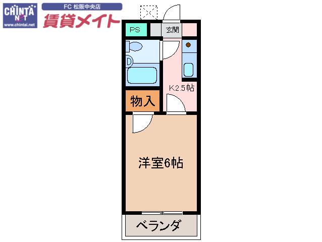コーポワールドA(1K/2階)の間取り写真
