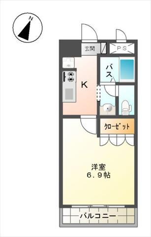 シュトラントハイム(1K/2階)の間取り写真