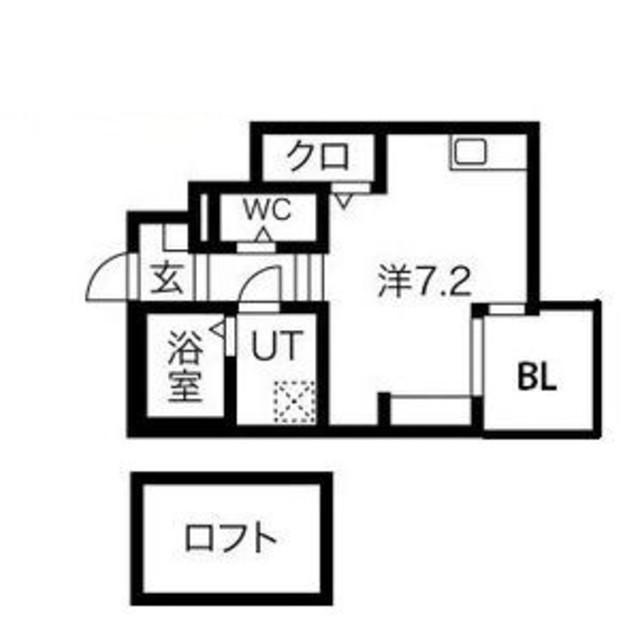あんしん出島町08-4007(ワンルーム/1階)の間取り写真