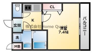 フジパレス パルトネールさとのII番館(1K/2階)の間取り写真