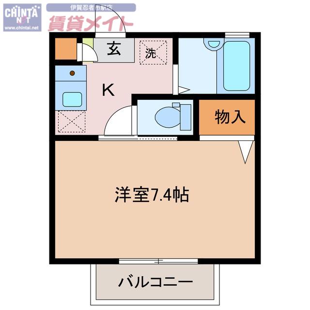 ハイツGWP(1K/1階)の間取り写真