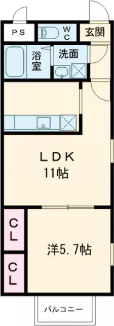 アムールゆう(1LDK/1階)の間取り写真