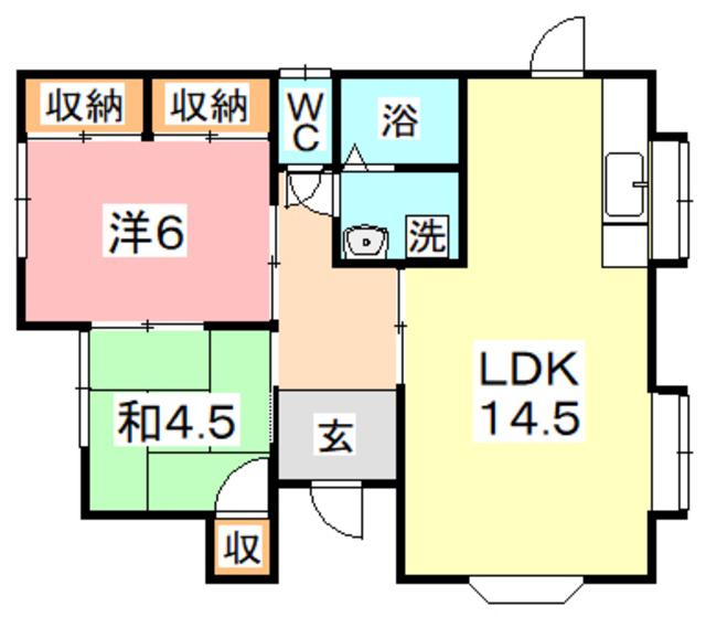 小田コーポ(2LDK/1階)の間取り写真