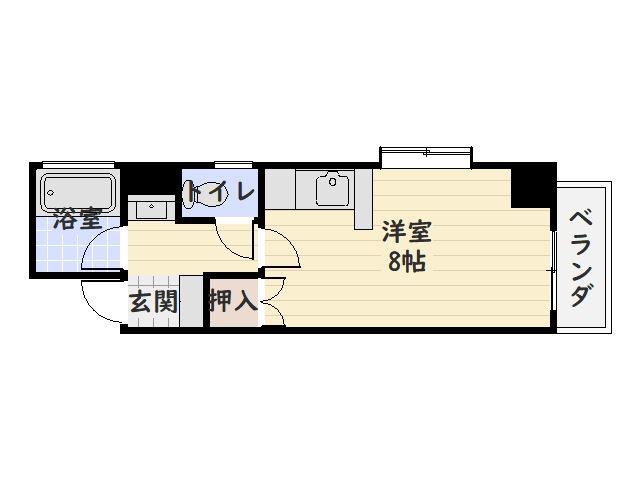 エクステンド加治屋(ワンルーム/2階)の間取り写真