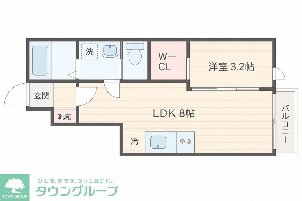 マノアーレ名取駅西 A棟(1LDK/1階)の間取り写真
