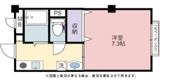 シャトル壱番館(1K/3階)の間取り写真