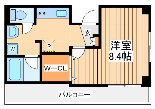 小田急線 町田駅 徒歩11分 7階建 築22年(1K/5階)の間取り写真