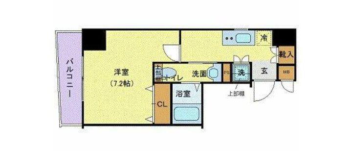 ガリシア日本橋水天宮Ⅱ(1K/5階)の間取り写真