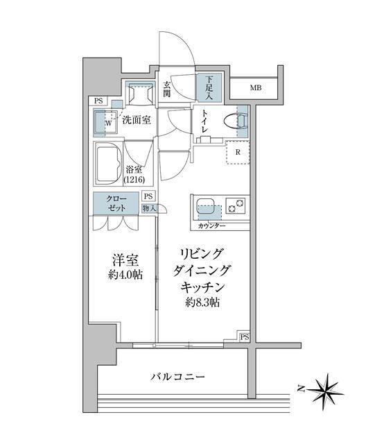 クレヴィア日暮里 THE RESIDENCE(1LDK/2階)の間取り写真