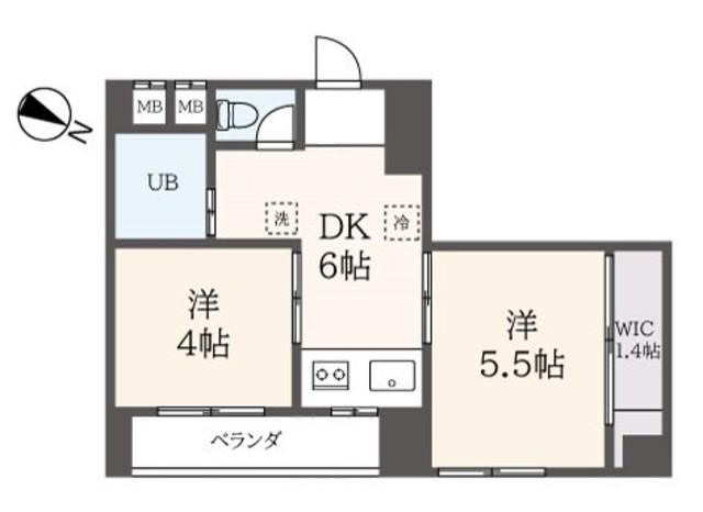 カドラーマンション(2DK/5階)の間取り写真