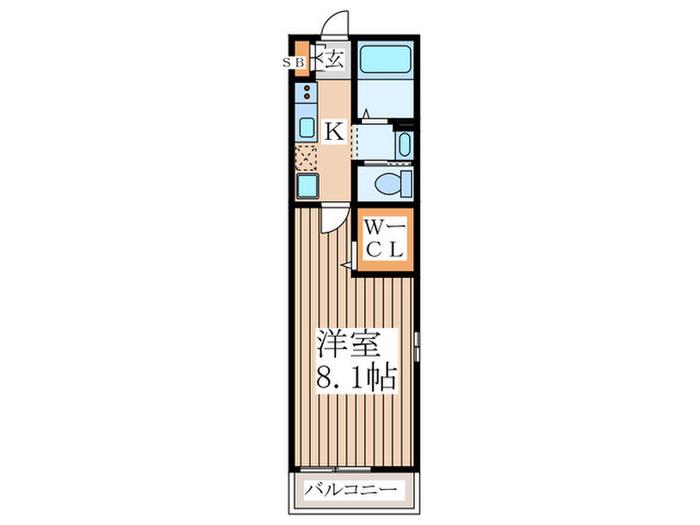 フラットおおたかの森(1K/3階)の間取り写真