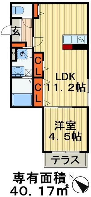 フェリオ西千葉(1LDK/1階)の間取り写真