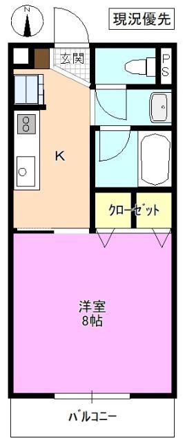 SURPLUSサンクレストII(1K/2階)の間取り写真