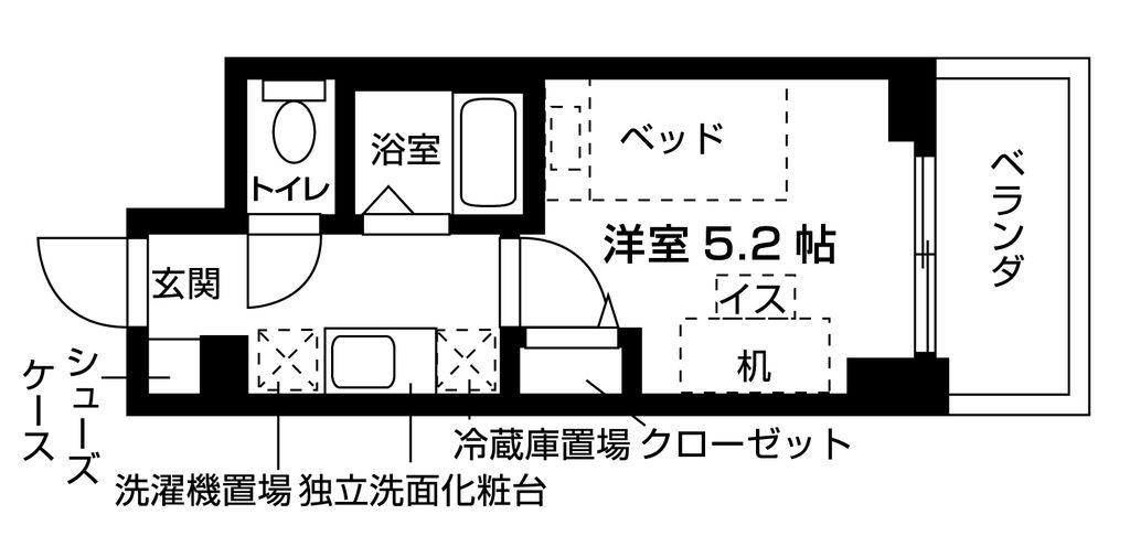キャンパスヴィレッジ京都今出川通(ワンルーム/3階)の間取り写真