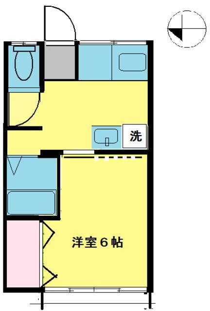 桃源荘(1K/2階)の間取り写真