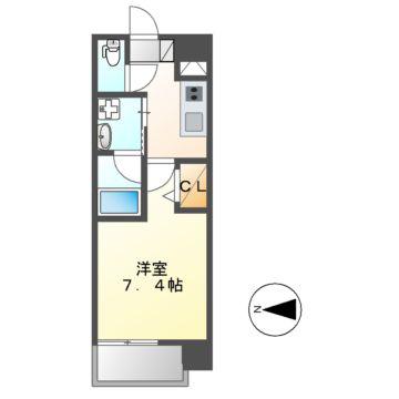 リヴシティ新栄(1K/7階)の間取り写真