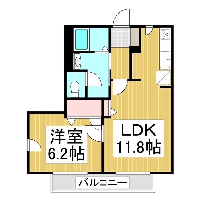 グランデ西河原(1LDK/1階)の間取り写真
