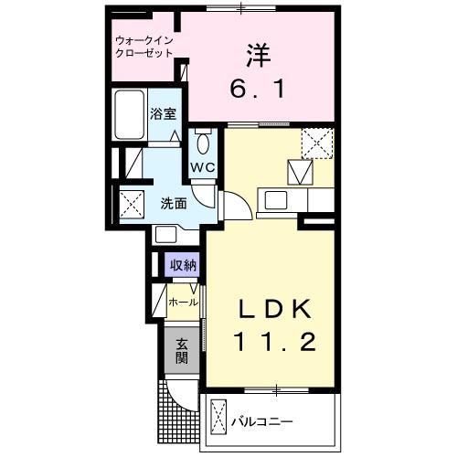 エム・シャルム善通寺III(1LDK/1階)の間取り写真