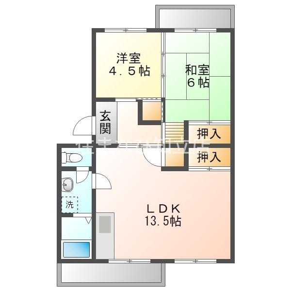 メゾン江坂(2LDK/3階)の間取り写真