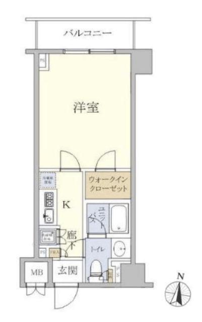 ルーブル清澄白河参番館(1K/2階)の間取り写真