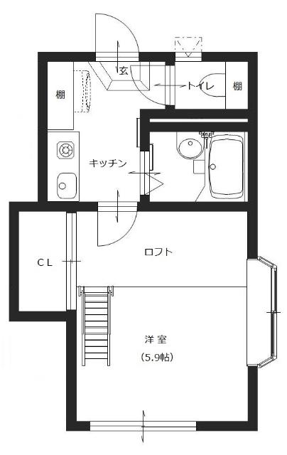 フォレスト桜ヶ丘(1K/1階)の間取り写真