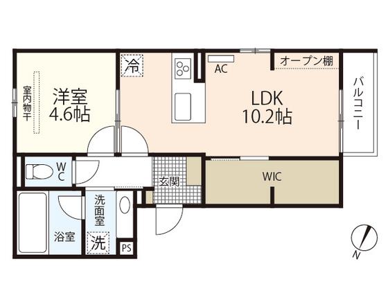 フィオーレ井口明神(1LDK/2階)の間取り写真