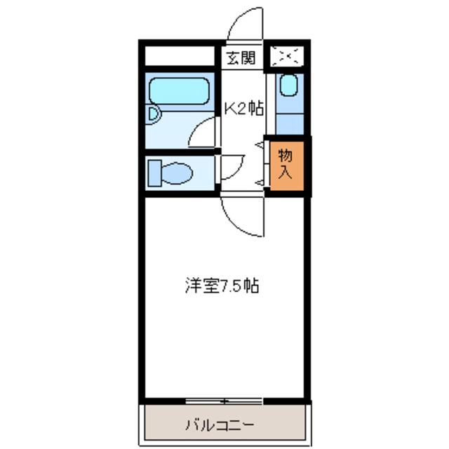 ドリーミーハイツ中里(1K/1階)の間取り写真