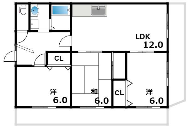 甲東ベリーズ(3LDK/1階)の間取り写真
