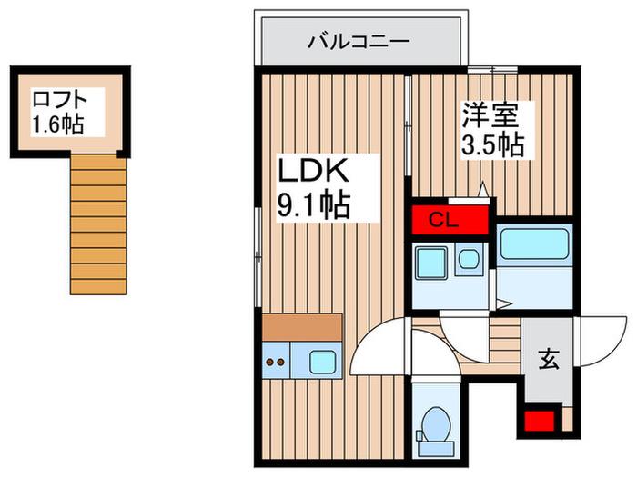 BESTSTAGE亀久保4丁目II(1LDK/3階)の間取り写真