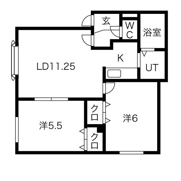 パルテール83(2LDK/2階)の間取り写真