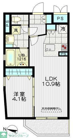 イーストープ高円寺(1LDK/2階)の間取り写真