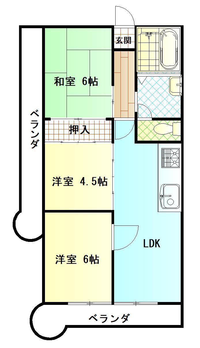 セントラルヨーコー(3LDK/3階)の間取り写真