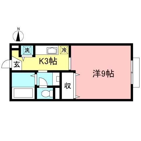 STUDIO北沢(1K/1階)の間取り写真