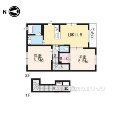 MAST COURT勧修(2LDK/2階)の間取り写真