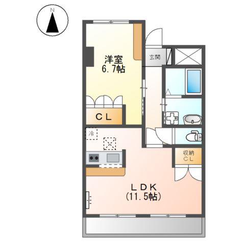 ＪＲ中央本線 新守山駅 徒歩13分 3階建 築13年(1LDK/1階)の間取り写真