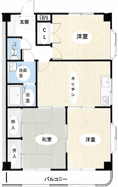 エミネンス青梅(3DK/2階)の間取り写真