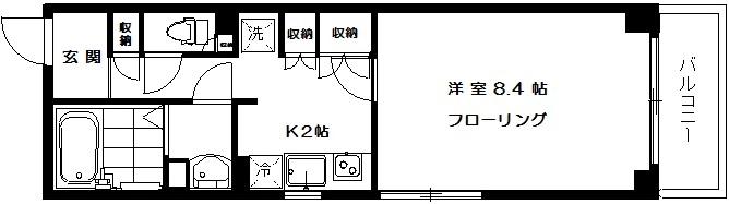クレストヒルズ恵比寿(1K/4階)の間取り写真