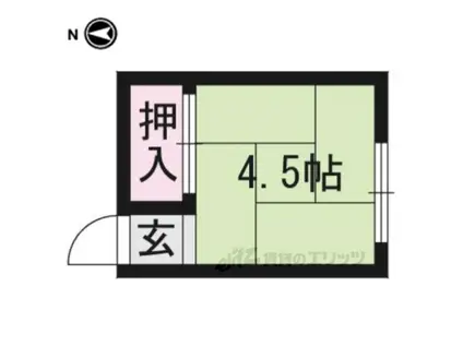 下鴨荘学生アパート(ワンルーム/2階)の間取り写真